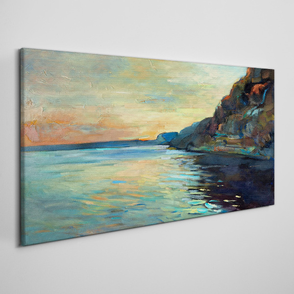 Canvas schilderij Een vredig kustlandschap