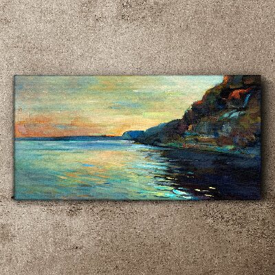 Canvas schilderij Een vredig kustlandschap