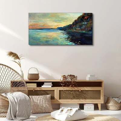 Canvas schilderij Een vredig kustlandschap