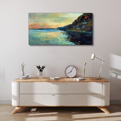 Canvas schilderij Een vredig kustlandschap