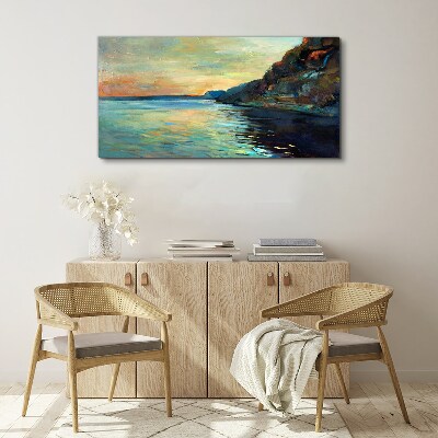 Canvas schilderij Een vredig kustlandschap