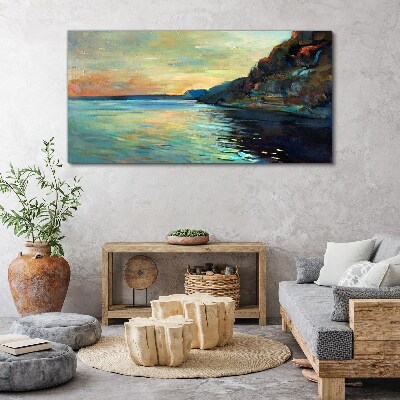 Canvas schilderij Een vredig kustlandschap