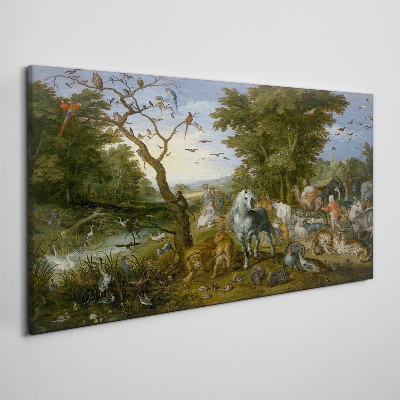 Foto op canvas Paradijselijk landschap met fauna en flora