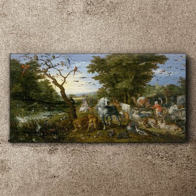 Foto op canvas Paradijselijk landschap met fauna en flora