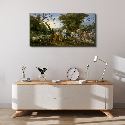 Foto op canvas Paradijselijk landschap met fauna en flora