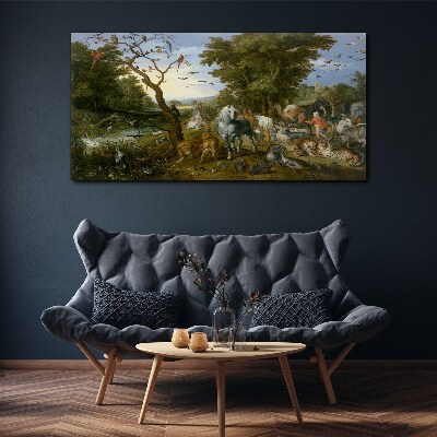 Foto op canvas Paradijselijk landschap met fauna en flora