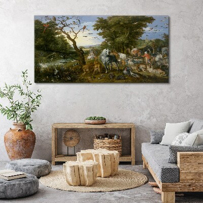 Foto op canvas Paradijselijk landschap met fauna en flora