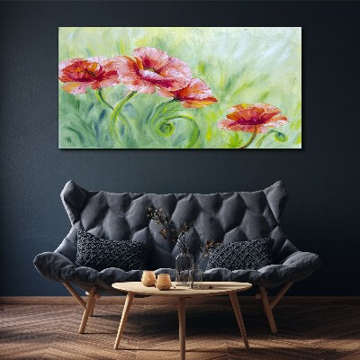 Foto op canvas Een bloemenlandschap in pasteltinten