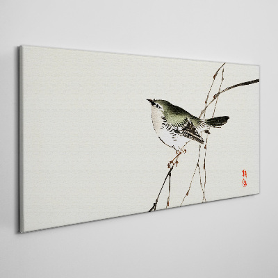 Schilderij op doek Een vogel op een tak