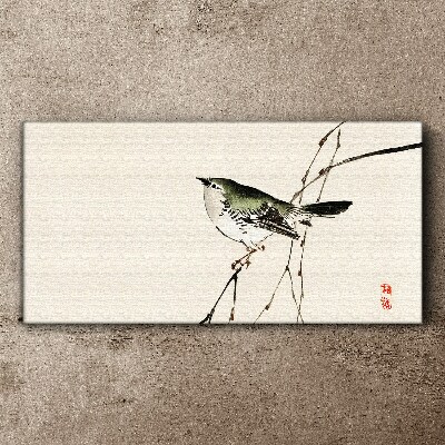 Schilderij op doek Een vogel op een tak