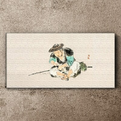 Foto op canvas Jeugd met een kat