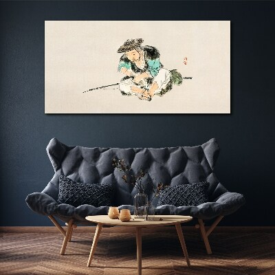 Foto op canvas Jeugd met een kat