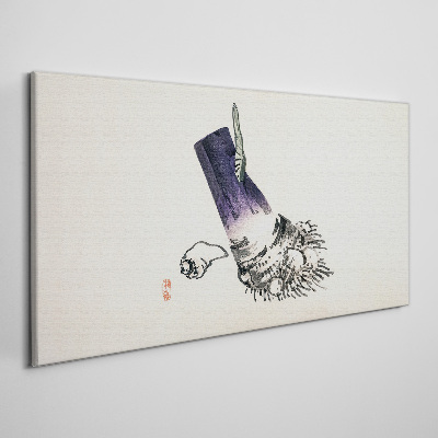 Schilderij op doek Een hand met een borstel en een schelp