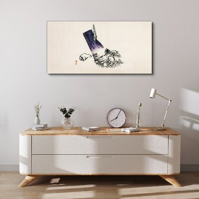 Schilderij op doek Een hand met een borstel en een schelp