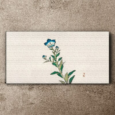 Foto op canvas Blauwe bloem op een lichte achtergrond