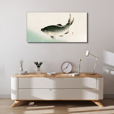 Schilderij op doek Karper in het waterlandschap