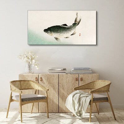 Schilderij op doek Karper in het waterlandschap