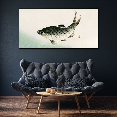 Schilderij op doek Karper in het waterlandschap