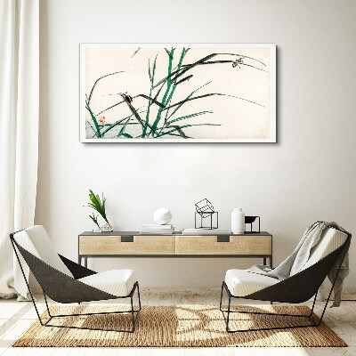 Schilderij op doek Grassen en insecten in harmonie