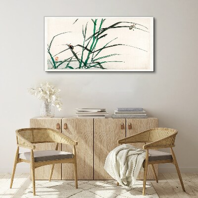 Schilderij op doek Grassen en insecten in harmonie