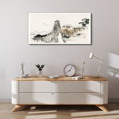 Schilderij op doek Een vredig kustlandschap