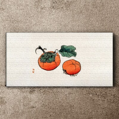 Canvas schilderij Kaki's op een lichte achtergrond