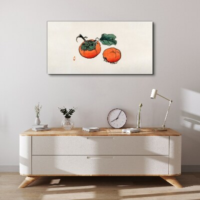 Canvas schilderij Kaki's op een lichte achtergrond
