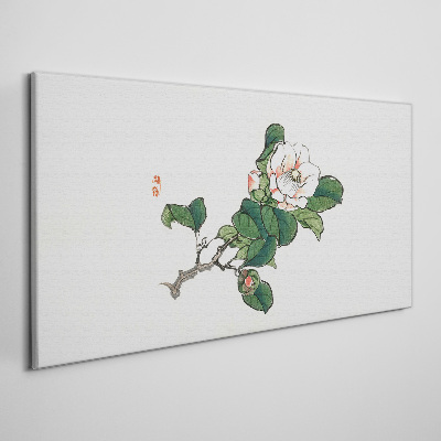 Schilderij op doek Magnoliabloem op een tak