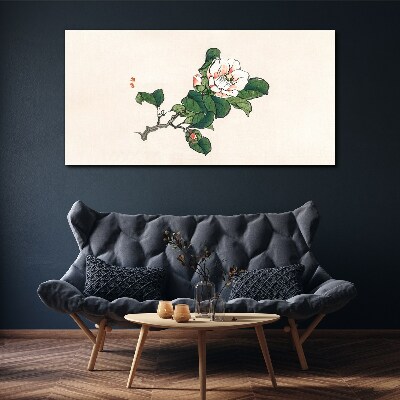 Schilderij op doek Magnoliabloem op een tak