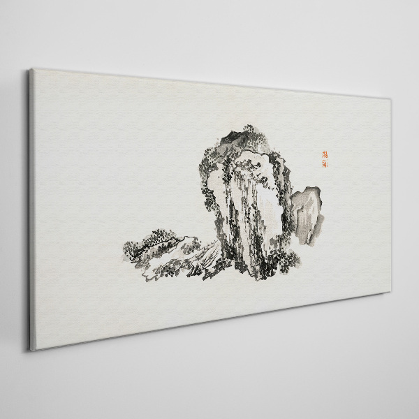 Schilderij op doek Landschap in zwart-wit