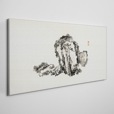 Schilderij op doek Landschap in zwart-wit