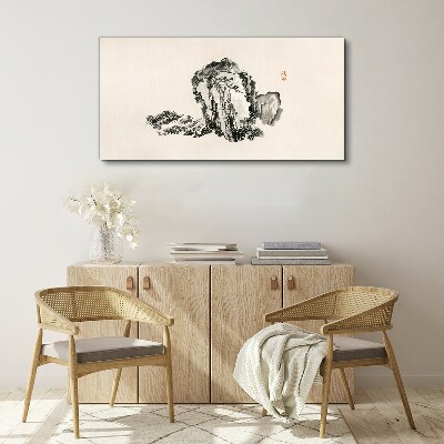 Schilderij op doek Landschap in zwart-wit