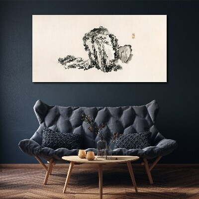 Schilderij op doek Landschap in zwart-wit