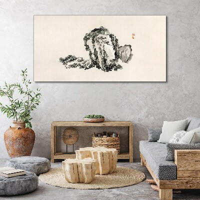 Schilderij op doek Landschap in zwart-wit