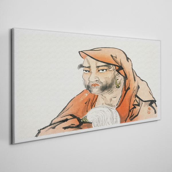 Schilderij op doek Portret van een vrouw in traditionele klederdracht