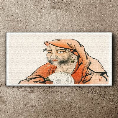 Schilderij op doek Portret van een vrouw in traditionele klederdracht