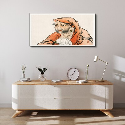 Schilderij op doek Portret van een vrouw in traditionele klederdracht