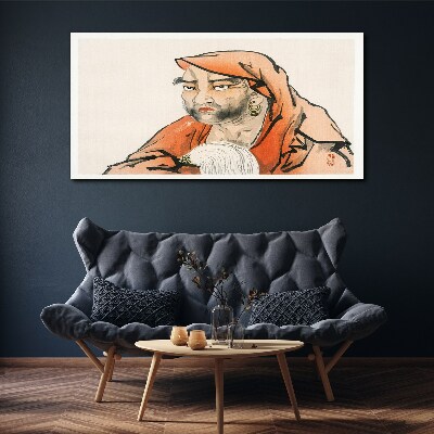 Schilderij op doek Portret van een vrouw in traditionele klederdracht