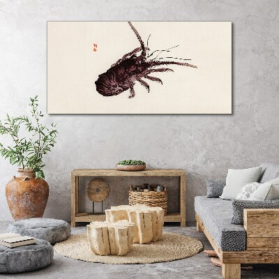 Schilderij op doek De elegantie van garnalen