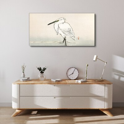 Canvas schilderij Witte reiger tegen de mist