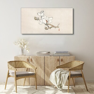 Foto op canvas Magnoliabloemen op een lichte achtergrond