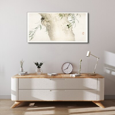 Schilderij op doek Cicade op een tak