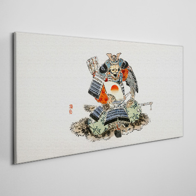 Schilderij op doek Samoerai in traditioneel kostuum