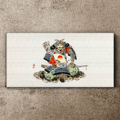Schilderij op doek Samoerai in traditioneel kostuum