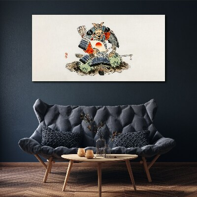 Schilderij op doek Samoerai in traditioneel kostuum