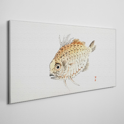 Canvas schilderij Goudvis op een witte achtergrond