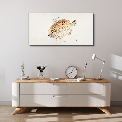 Canvas schilderij Goudvis op een witte achtergrond