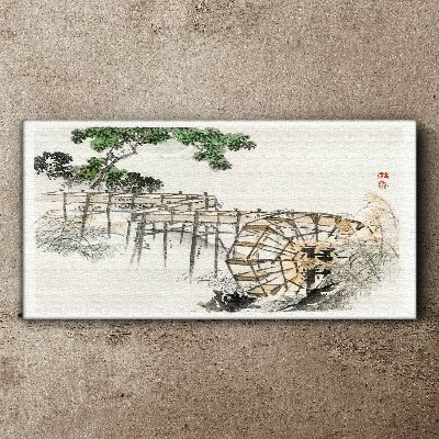 Schilderij op doek Vrede bij de watermolen