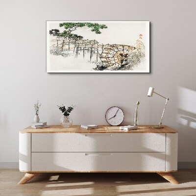 Schilderij op doek Vrede bij de watermolen