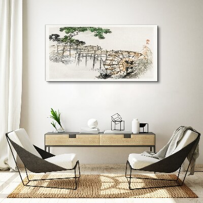 Schilderij op doek Vrede bij de watermolen